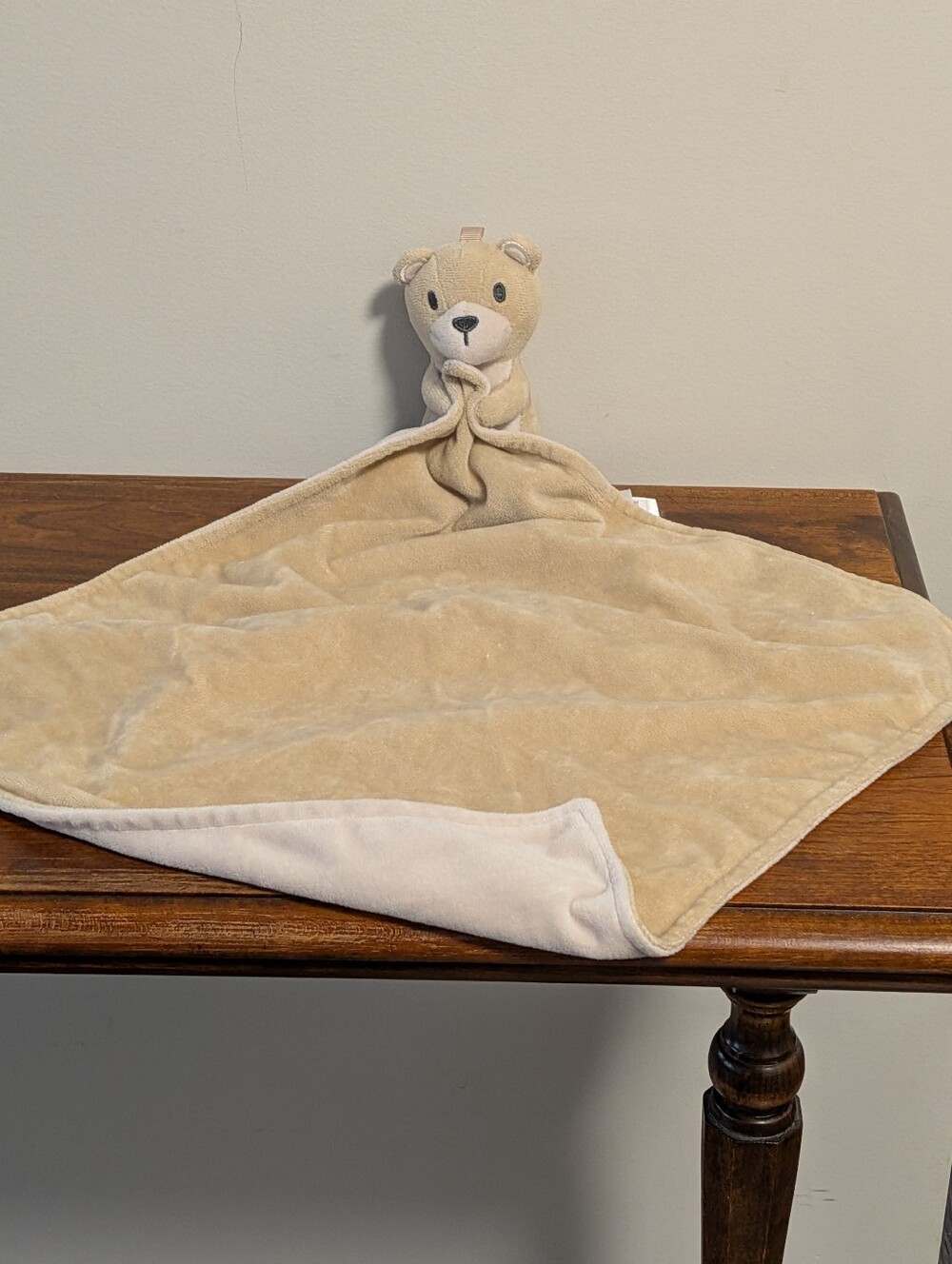 Beige Bear Security Blanket Lovey. 12 Inches. Lightweight TJX UK. Like New.
